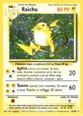 ITALIAN Raichu - 14/102 - Holo Rare - Unlimited Edition